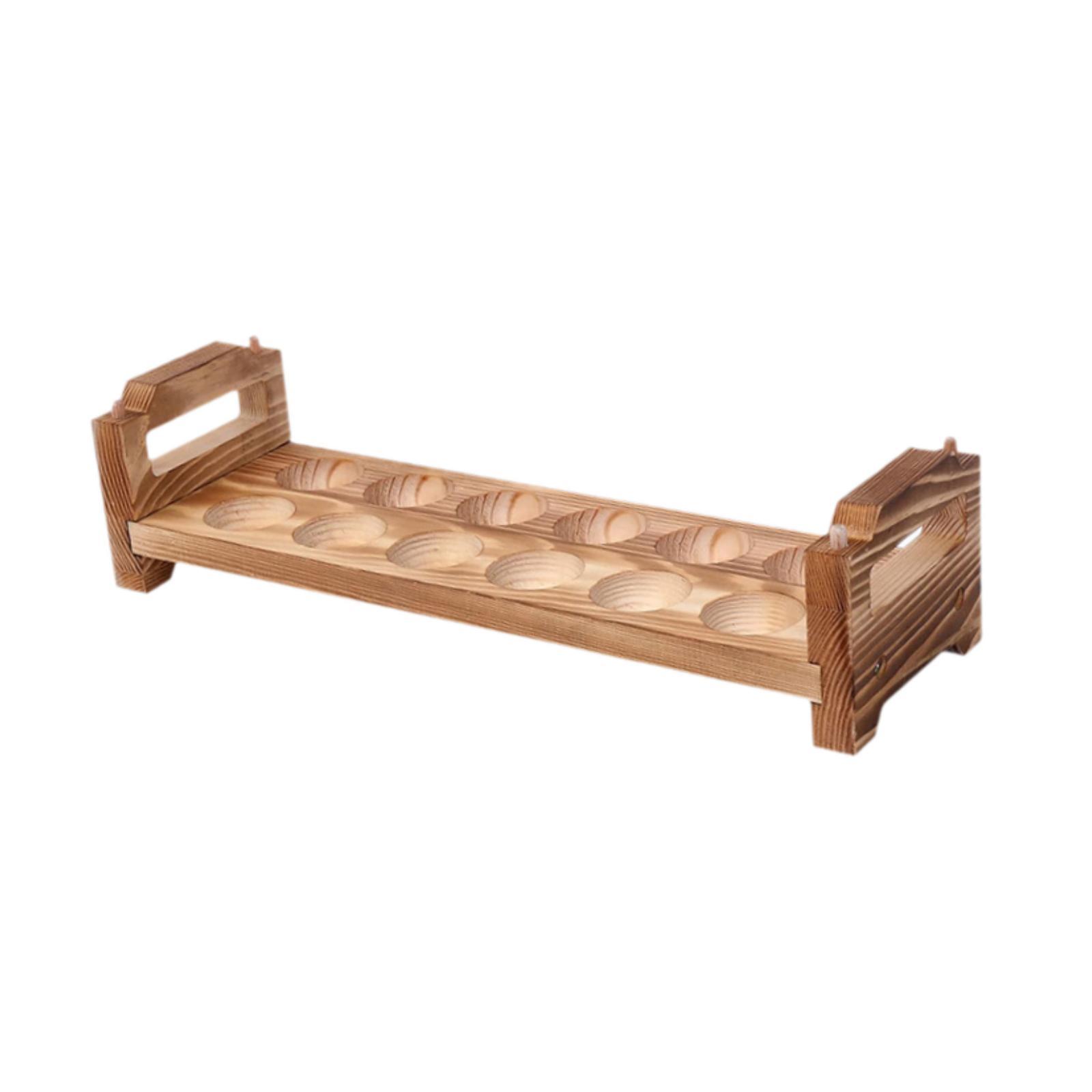 Stackable Wooden Egg Tray with Handles, Fresh Egg Storage for Countertop, Kitchen Organizer
