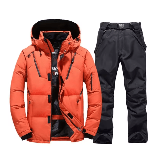 Mens Thermal Ski Suit Set Waterproof Down Jacket & Snowboard Bib Pants