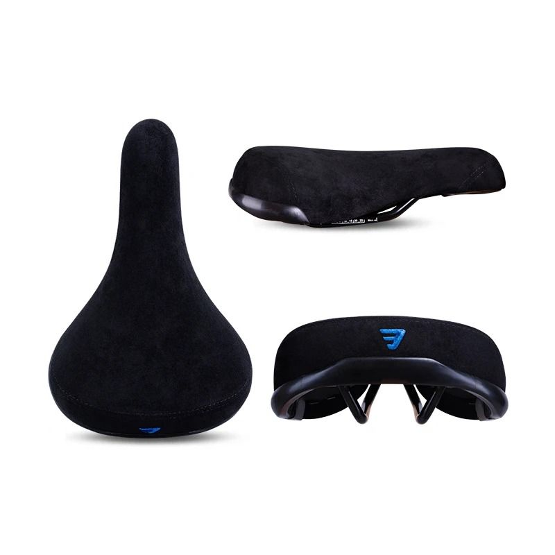 Funsea Professional Wheelie Bicycle Saddle | Black Flannelette Embroidery Seat with 8mm High-Strength Rails
