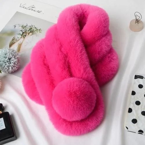 Luxurious Women's Rabbit Fur Winter Scarf – Soft, Warm & Stylish