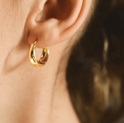LuxeDrop Chunky Gold Hoop Earrings – Stainless Steel Water Drop Statement Jewelry