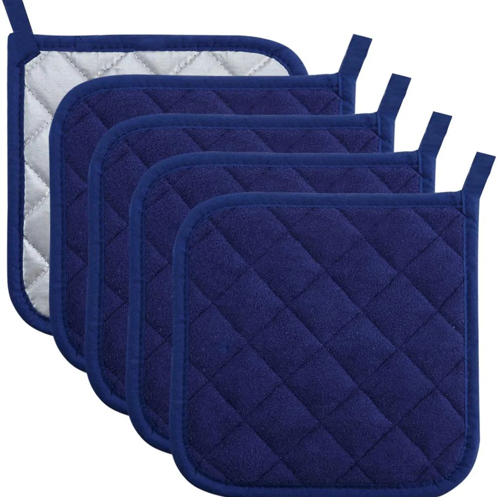 Cotton Heat Resistant Pot Holder & Trivet Pad - Machine Washable Hot Pads for Cooking & Baking