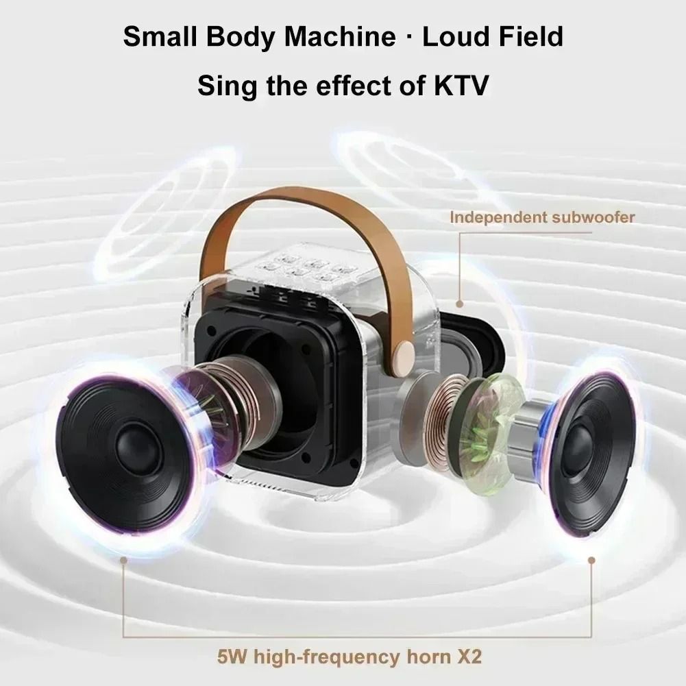 K12 Bluetooth Karaoke Speaker Mini Wireless Sound System with Microphone