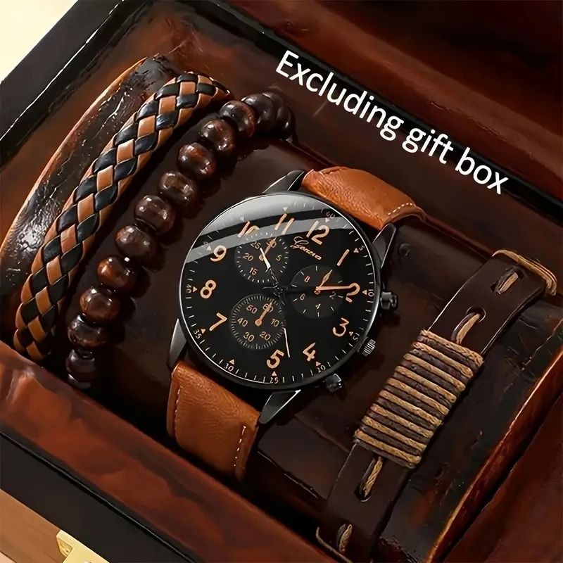 Modern Mens Watch And Bracelet Set