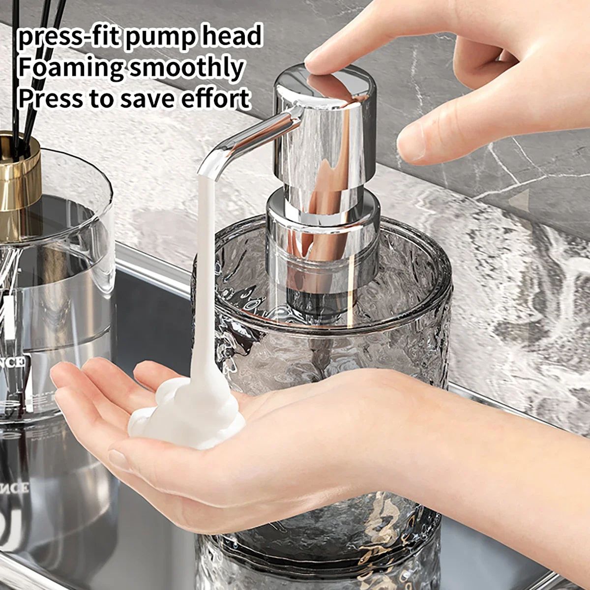 Luxurious Refillable ABS Soap Dispenser Bottle – Press Pump Container for Hand Soap, Dish Soap & Bathroom Countertops