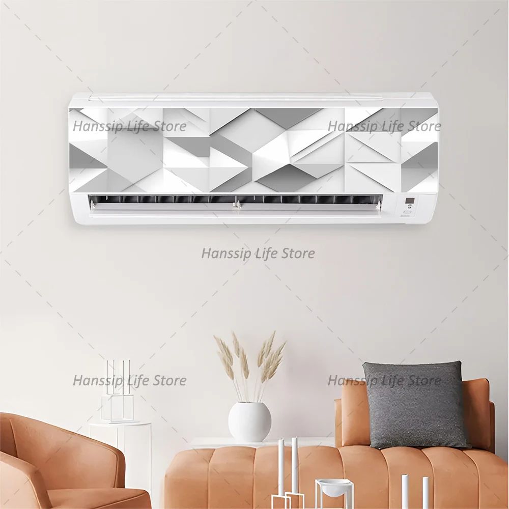 Modern 3D Geometric Air Conditioner Panel Sticker