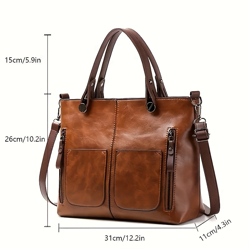 Classic Women's Crossbody Handbag Retro PU Leather Shoulder Bag Fashionable Casual Purse for Daily Use