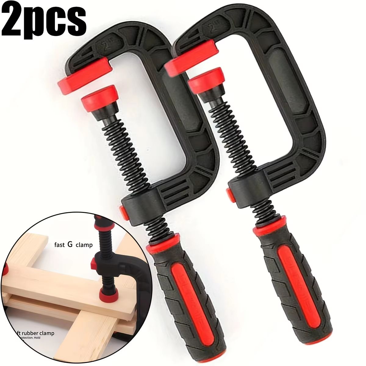 Heavy-Duty 7-Inch Spring Clamps – Reinforced Plastic Nylon Strong Force Spring Jaw Opening Clamps (2-Pack)