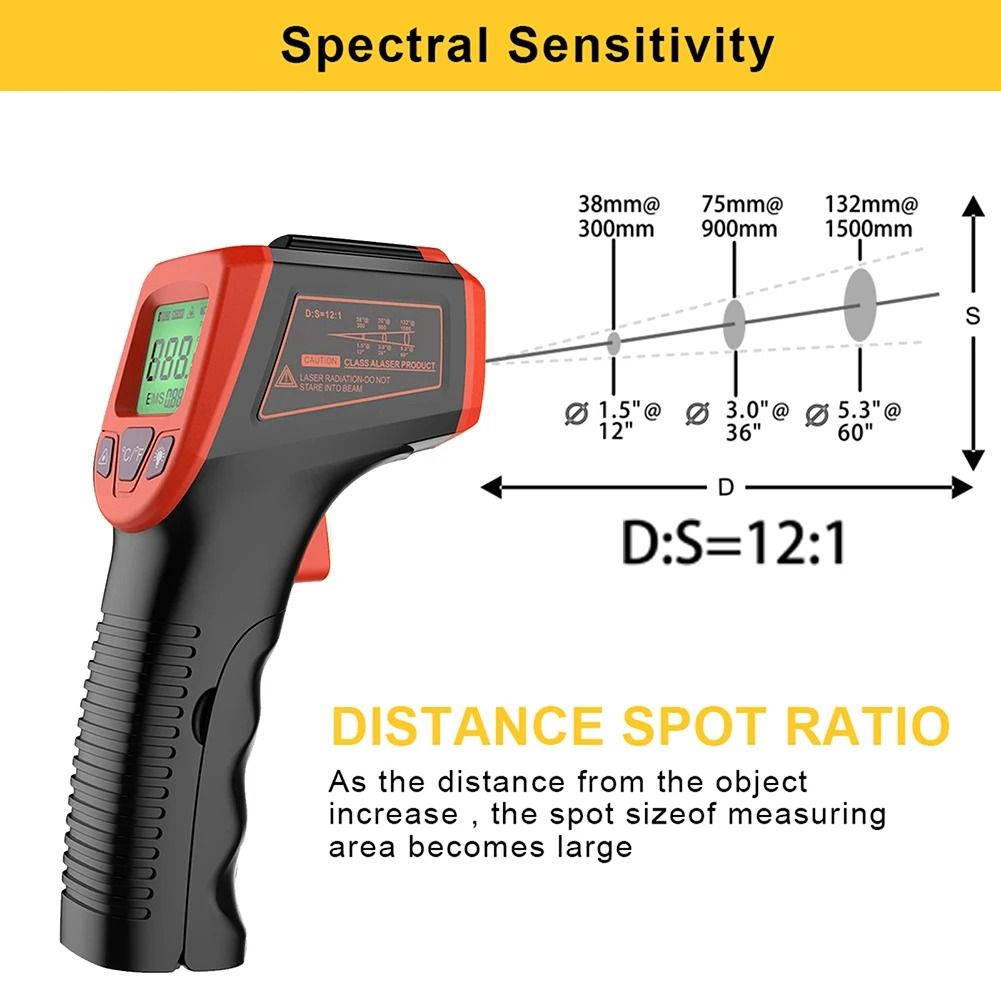 Digital Infrared Thermometer Contactless Laser Temperature Tester