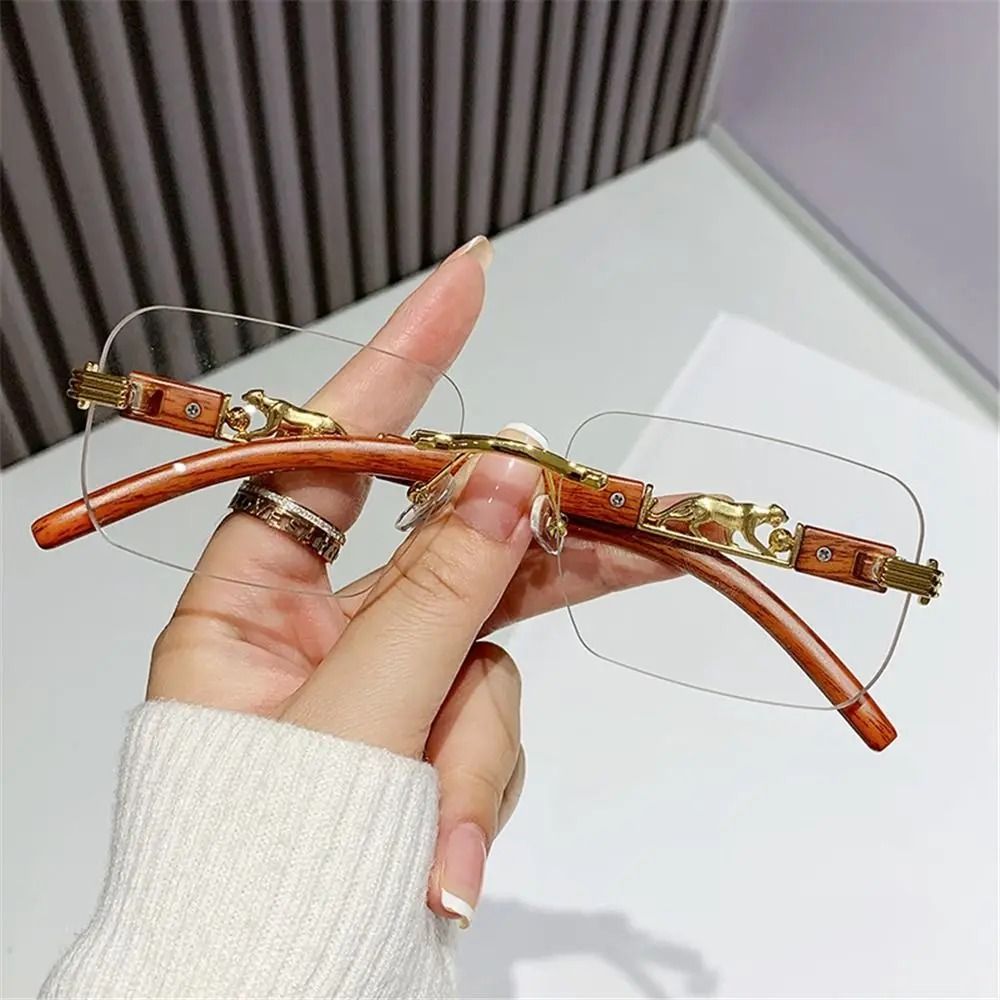 Retro Rimless UV400 Sunglasses Metal Temple Cut Edge Fashion Shades for Women & Men