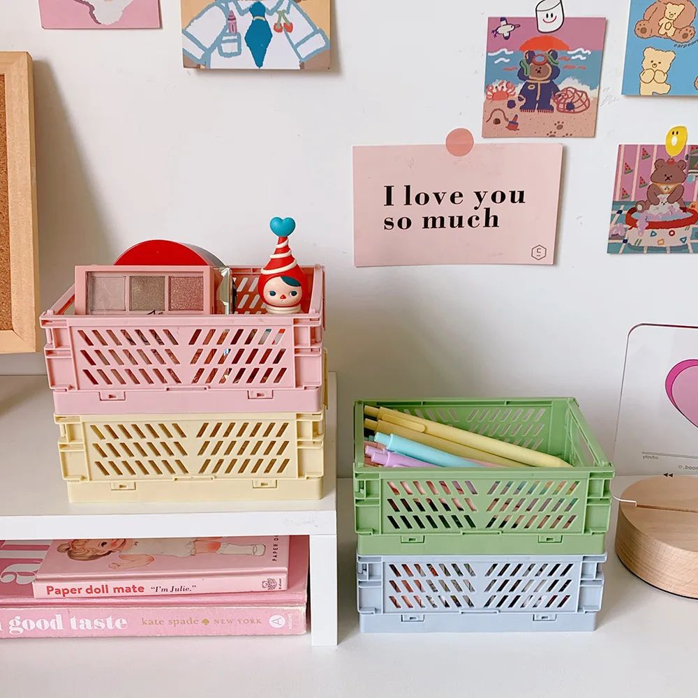 Mr.paper Stackable Foldable Plastic Stationery Holder Set