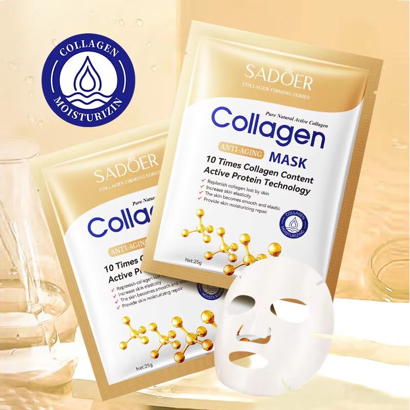 SADOER Collagen Face Mask – Firming, Moisturizing & Brightening Sheet Mask for Radiant Skin
