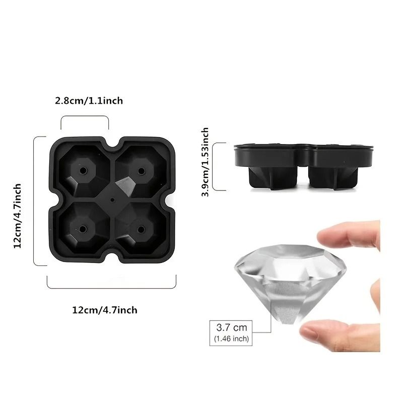 Luxury Diamond-Shaped Ice Cube Mold – Professional DIY Cocktail Tray