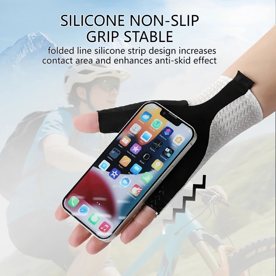 Breathable Half Finger Cycling Gloves for Men and Women Anti-Slip Silicone Pad, Cooling Sport Gear