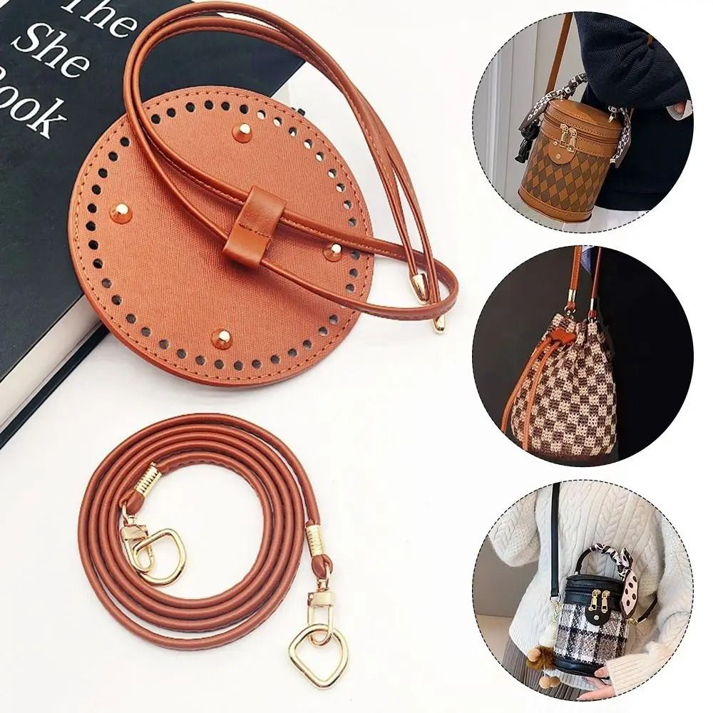 DIY Round PU Leather Crochet Bag Set