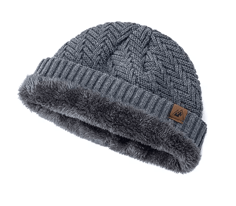 Winter Knit Plush Lined Beanie Hat