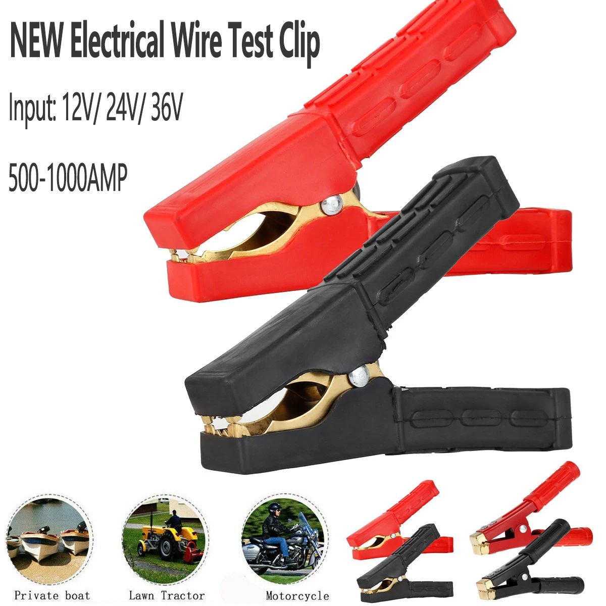 Heavy Duty Battery Alligator Clips Jumper Wire Test Clamp Set for Car and Electrical Use