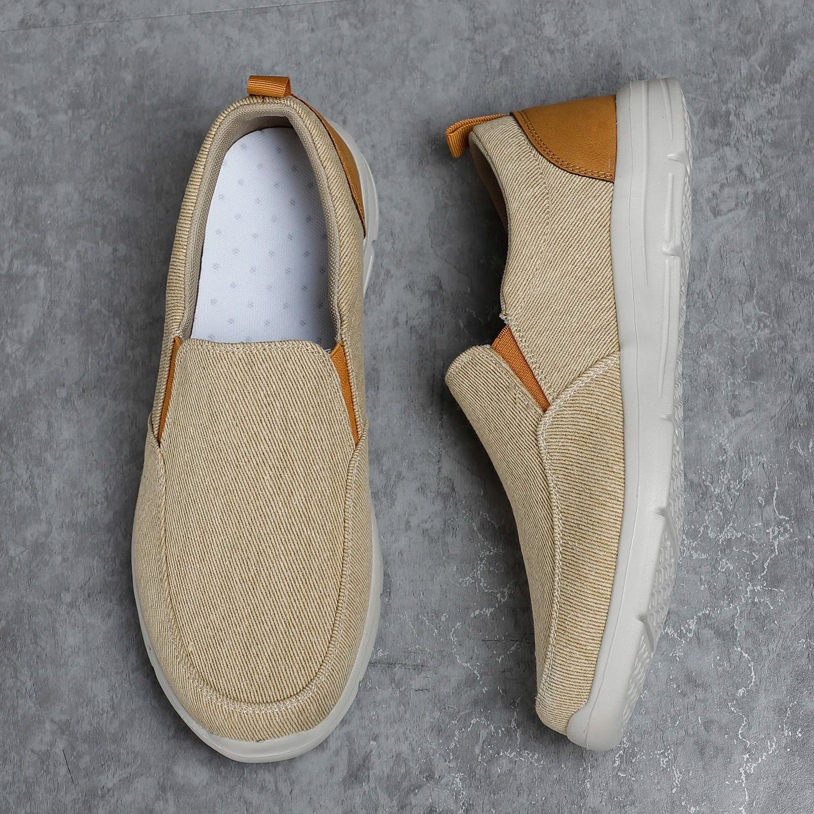 Mens Summer Canvas Slip On Sneakers Breathable Casual Loafers