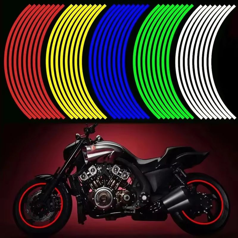 Reflective Motorcycle and Bike Wheel Rim Tape Strips (17/18 Inch)