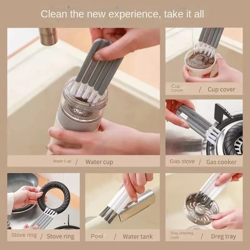 Cup Cover Groove Brush, Multifunctional Flexible Bottle Gap Cleaner, Soft Bristles Household Cleaning Tool