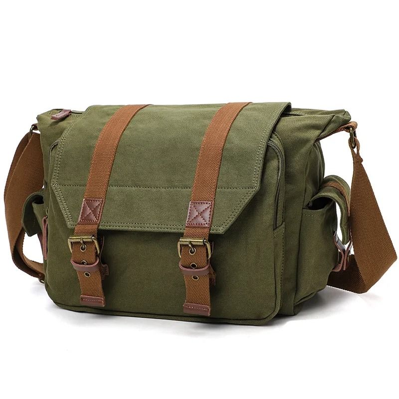 Retro Canvas SLR Camera Satchel Waterproof Messenger Bag with Removable Liner