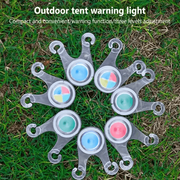 Waterproof LED Tent Rope Lights – 10-Pack Camping Rope Guard Lights for Tent Lines, Fishing & Night Safety