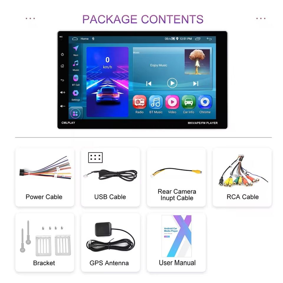 9-Inch Android Car Multimedia Player with CarPlay and Bluetooth
