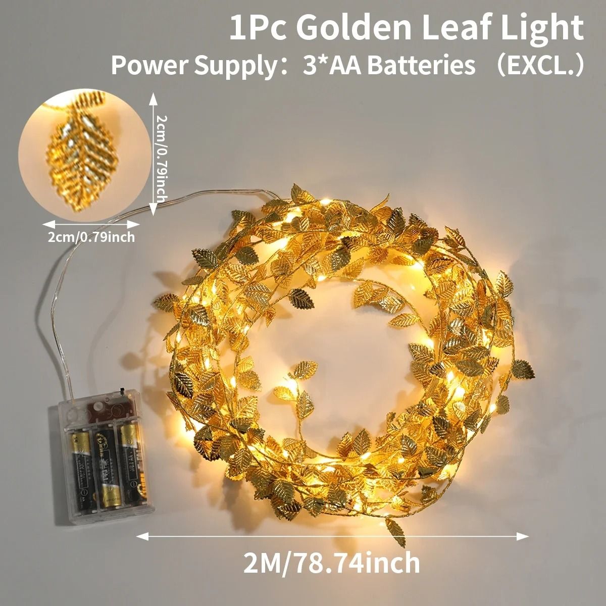 Gilded Willow Leaf Fairy String Lights