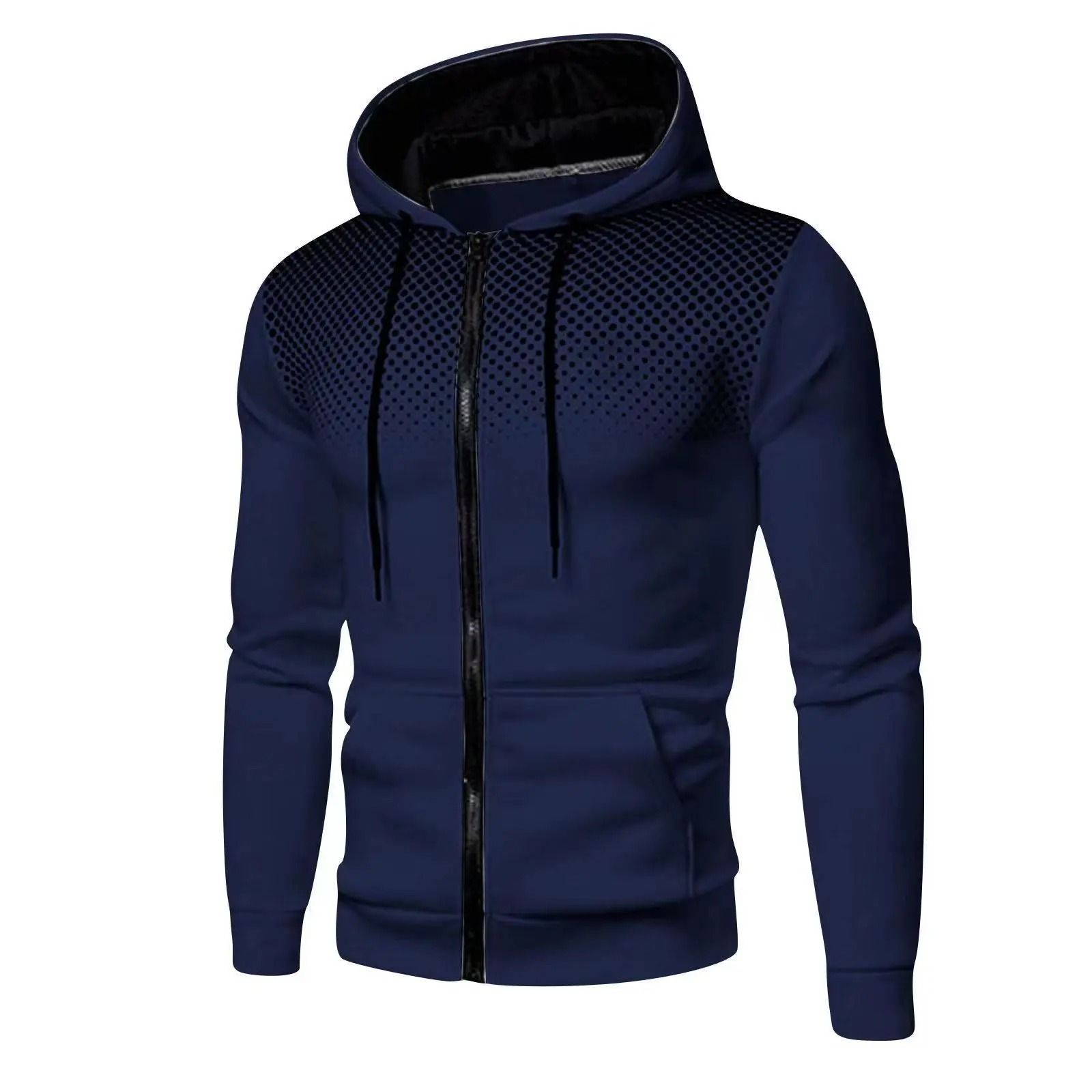 Mens Zip Up Fleece Bomber Jacket Hooded Casual Coat