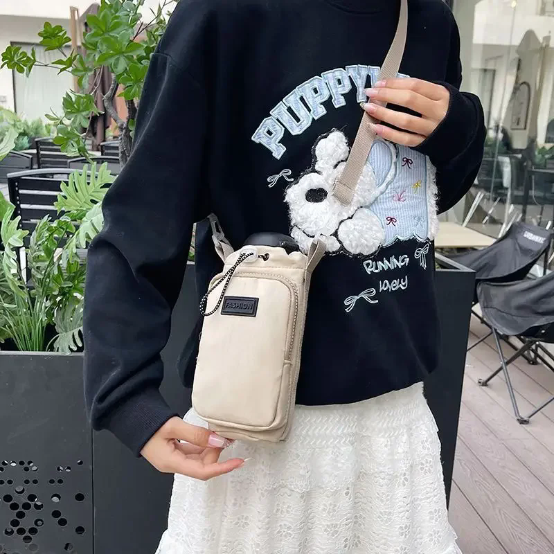 Insulated Water Bottle Carrier Bag with Phone Pocket and Adjustable Strap