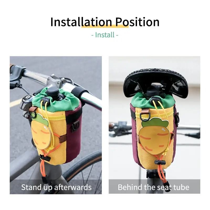Cycling Front Bottle Pouch and Handlebar Water Bottle Cage Bag