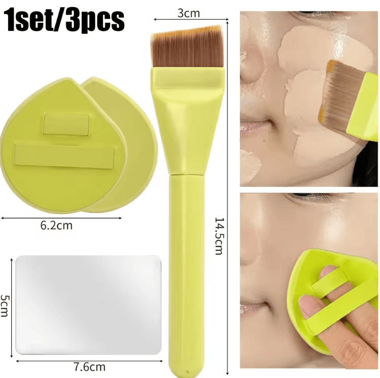 BlendEase 3 Piece Makeup Blending Tool Kit Concealer Brush Powder Puff and Palette Set