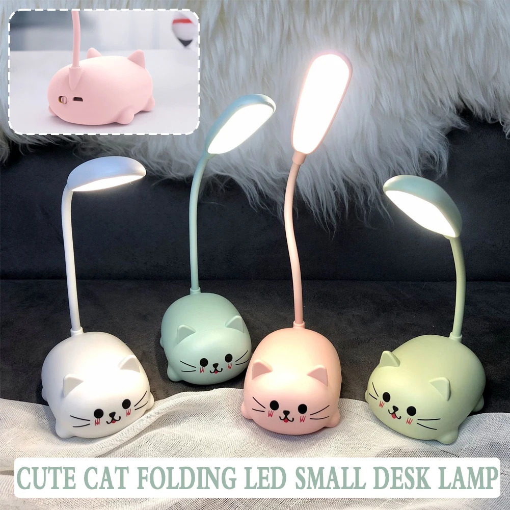 USB Charging Cute Pet Pig Night Light, Folding LED Table Lamp, Bedside Decor for Learning and Reading