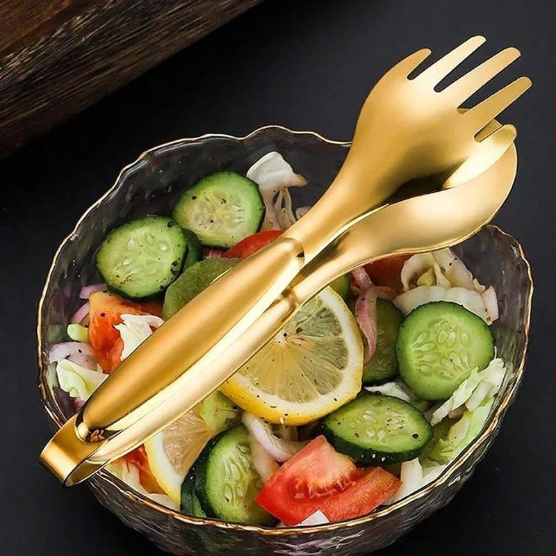 Deluxe Non-Slip Stainless Steel BBQ & Serving Tongs – Heavy-Duty Food & Salad Grip