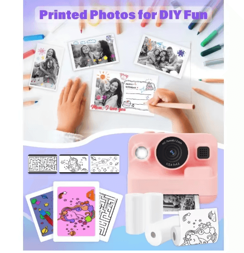 Kids Instant Camera Thermal Paper Refill Rolls, BPA-Free 57by25mm (White, Non-Adhesive)
