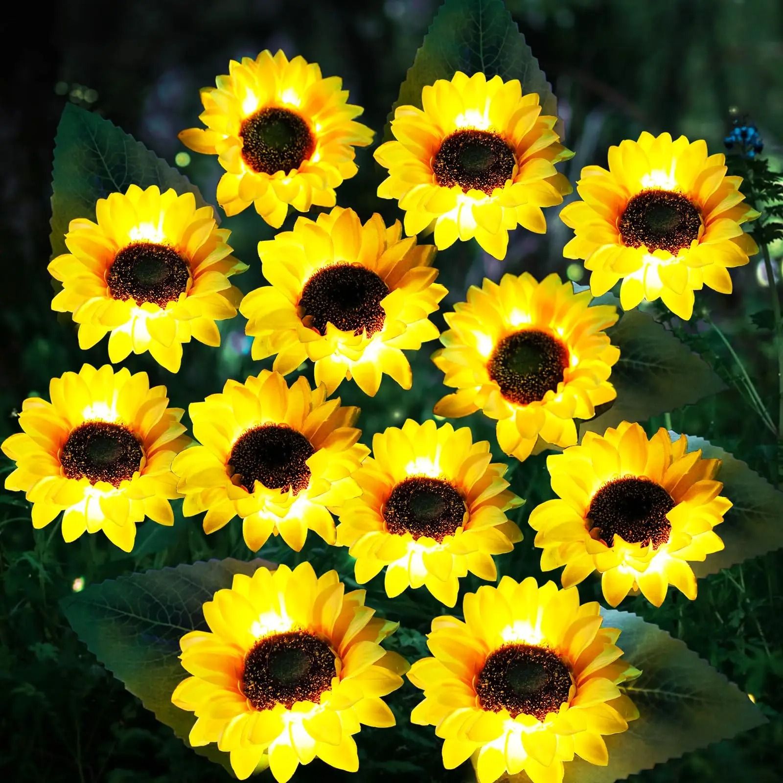 Sun-Kissed Triple Bloom Solar Stakes