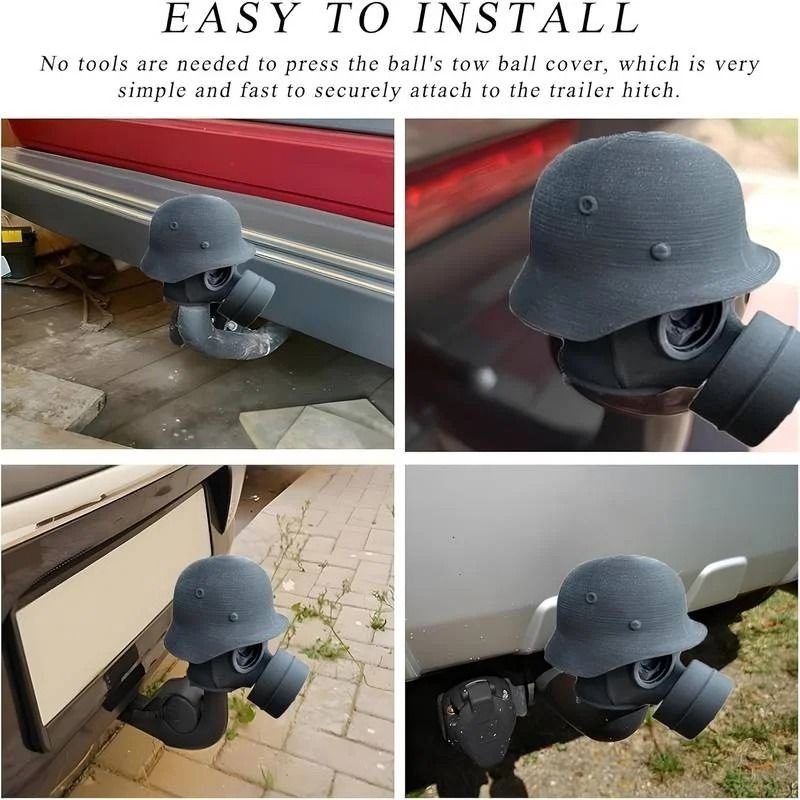 Universal Heavy-Duty Steel Helmet Trailer Hitch Cover