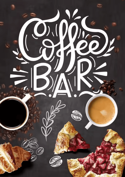 Vintage Coffee Chalkboard Canvas Poster – Nordic Cafe Kitchen Wall Art Decor