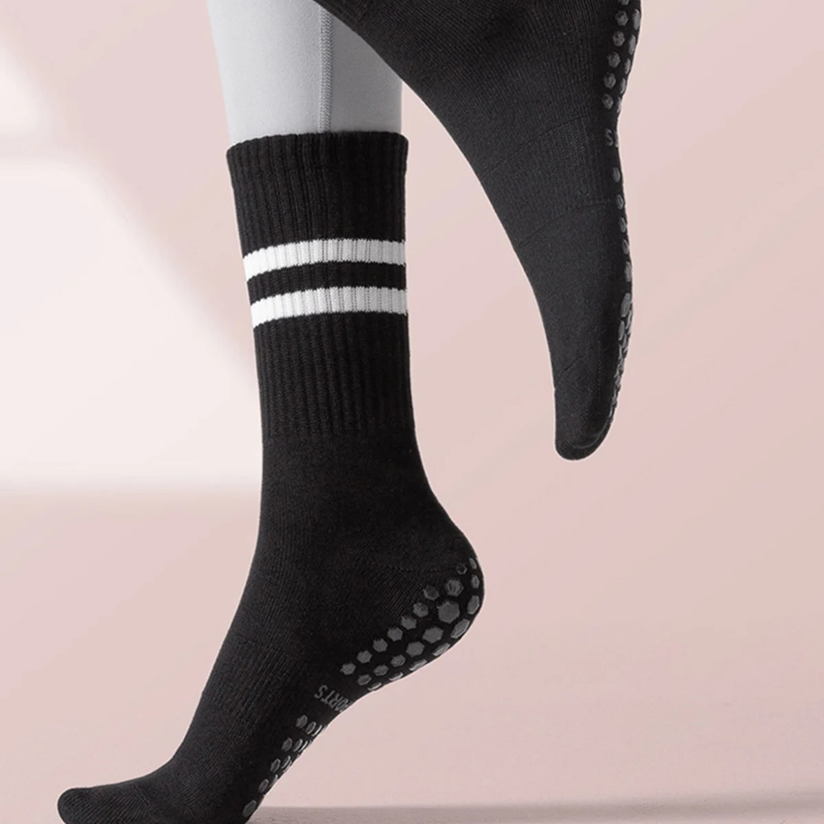 Non Slip Pilates Socks with Grips for Women, Breathable Yoga & Barre Socks for Secure Movement