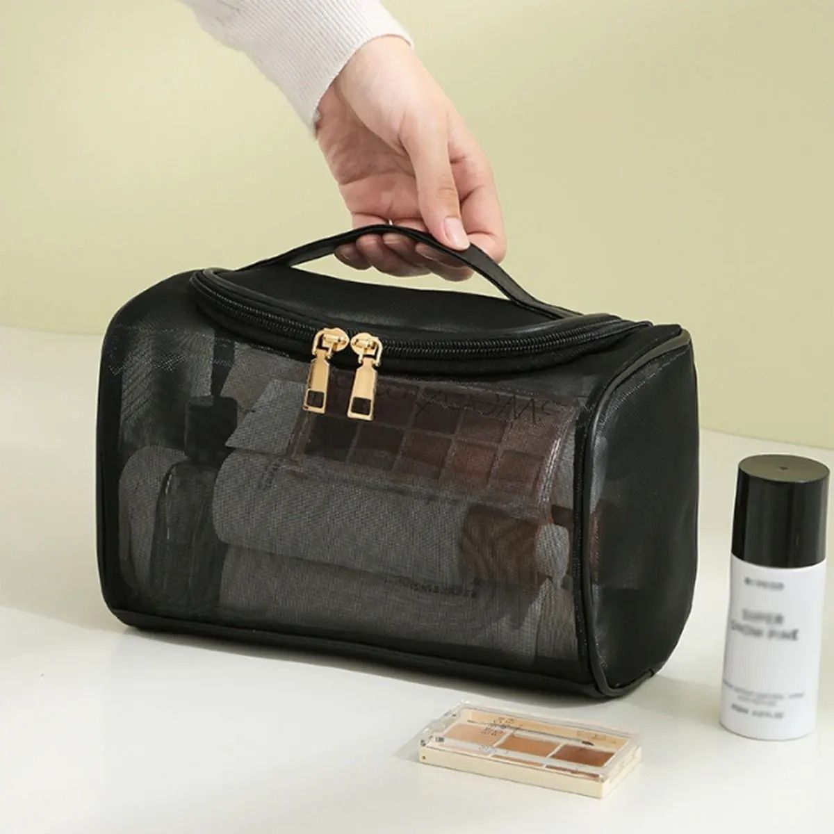 Transparent Large-Capacity Travel Makeup and Toiletry Bag