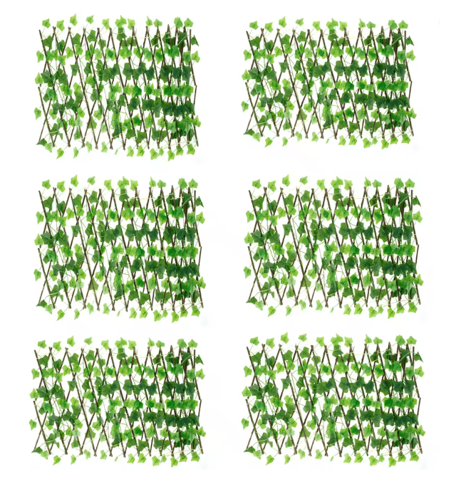 GreenHaven Expanding Garden Privacy Fence Artificial Ivy Trellis Screen