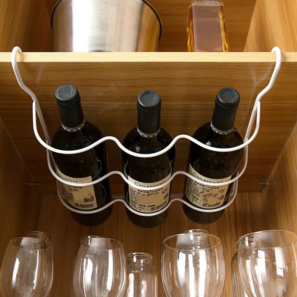 Refrigerator Organizer Under-Shelf Bottle Rack - Fridge Shelf Organizer for Beer & Wine Storage