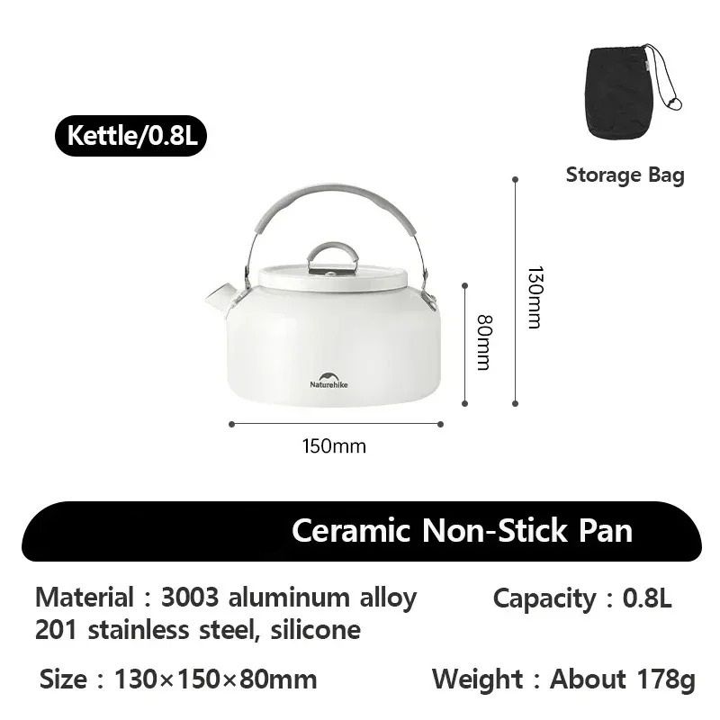 Ceramic Non-Stick Lightweight Camping Cookware Set