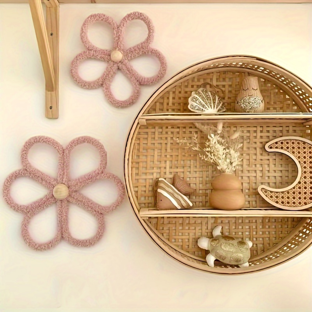 Woven Daisy Flower Decorative Wall Bohemian, Bohemian Daisy Wall Decoration, Kindergarten Decor