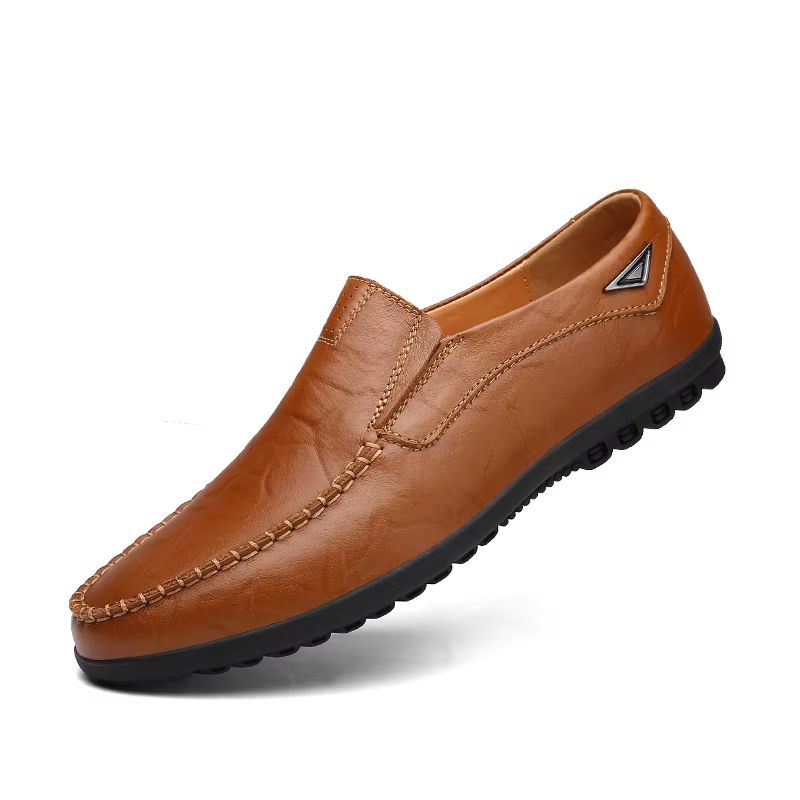 CLOHOO Handmade Men's Loafers Anti Slip Leather Slip On Driving and Business Casual Shoes