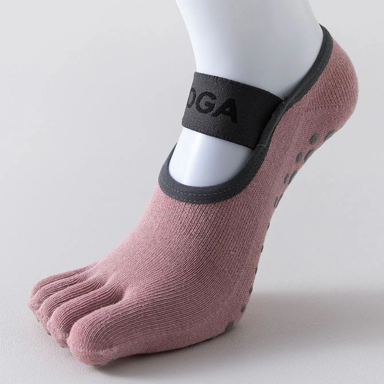 Womens Five Finger Yoga Socks – Non-Slip Cotton Pilates and Fitness Socks