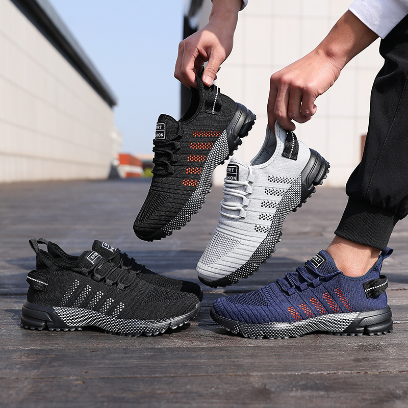 Breathable Running Shoes, Men Casual Sneakers, Soft Soled Slip-on Trainers