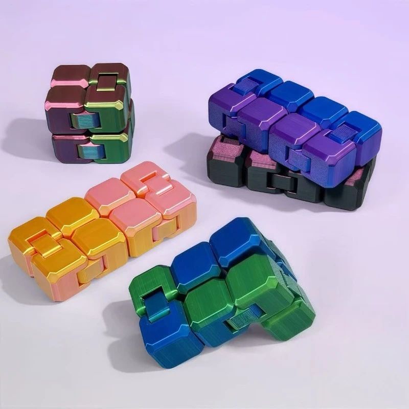 Infinity Cube Stress Relief Toy – Premium Metal Fidget Cube for Anxiety Relief & Focus