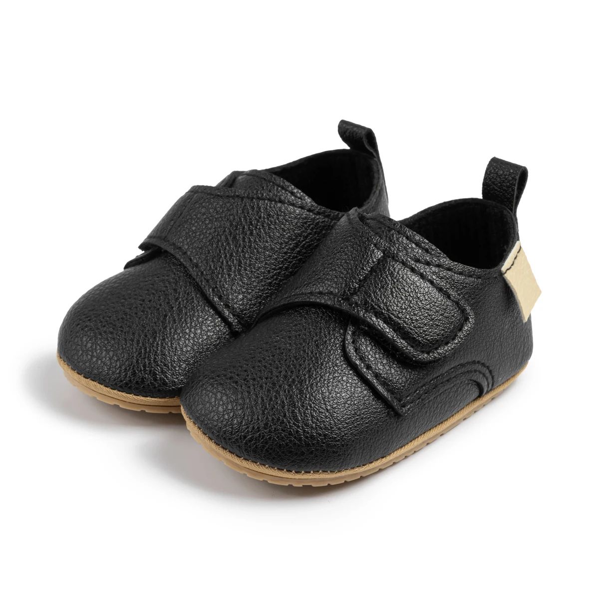 Retro Soft Leather Baby First Walker Shoes with Non-Slip Sole