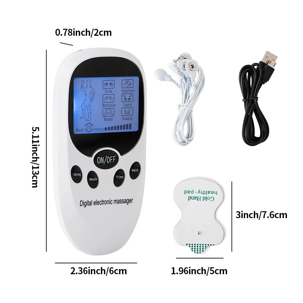 Electric Pulse EMS TENS Unit Massager, Digital Muscle Stimulator for Neck, Back, Shoulder Pain Relief with Pads, Easy H